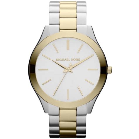 michael kors runway two tone watch